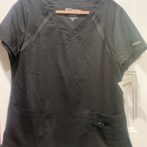 NWT. Grey Anatomy Scrub Top. L. Black.